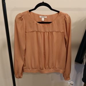 Pink Blouse with Gold Buttons